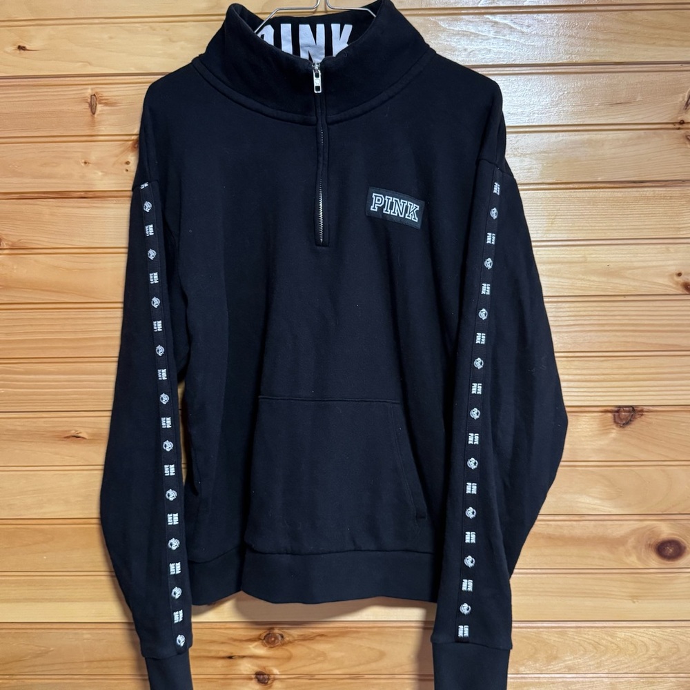 PINK Victoria's Secret Black Half-Zip Women's Sweater Medium